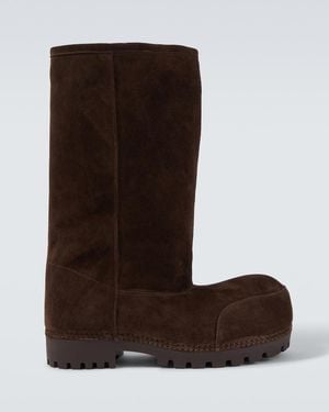 Balenciaga Stiefel Alaska Aus Veloursleder - Braun