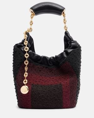 Loewe Squeeze Mini Beaded Leather Tote Bag - Red