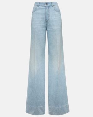 Bottega Veneta High-Rise Wide-Leg Jeans - Blue