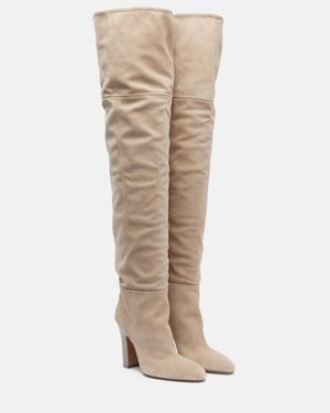Paris Texas Lavinia 100 Suede Over-The-Knee Boots - Natural