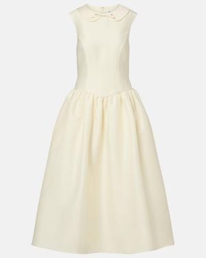Self-Portrait Taffeta Midi Dress - Natural