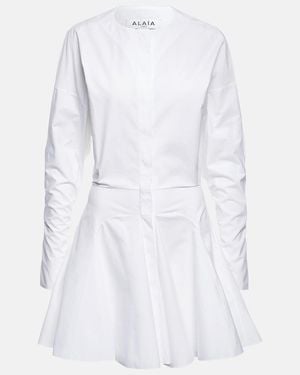 Alaïa Cotton Poplin Minidress - White