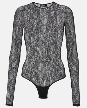 Wardrobe NYC Body De Encaje Floral - Gris