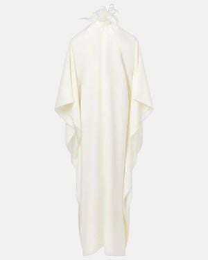 Taller Marmo Feather-Trimmed Off-Shoulder Gown - White