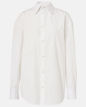 Saint Laurent Cassandre Cotton Poplin Shirt - White