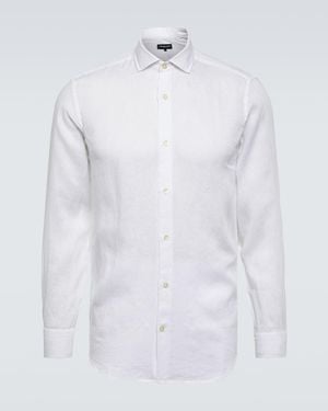 Frescobol Carioca Antonio Long-Sleeved Linen Shirt - White