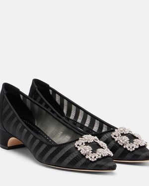 Manolo Blahnik Hangisi Embellished Court Shoes - Black
