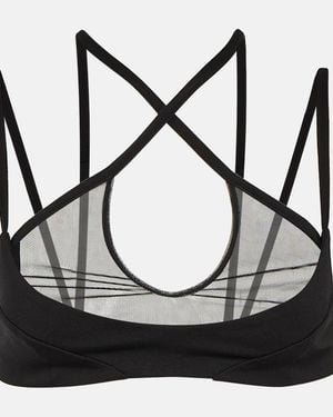 The Attico Crossed Straps Bra - Black
