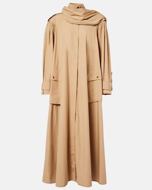 Chloé Scarf-Detail Cotton Coat - Natural