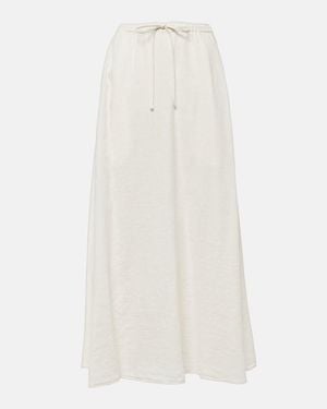 Velvet Bailey Linen Maxi Skirt - White