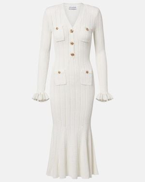Self-Portrait January Embellished Midi Dress - White