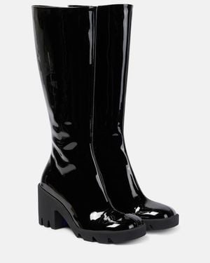 Burberry Stride Patent Leather Knee-High Boots - Black