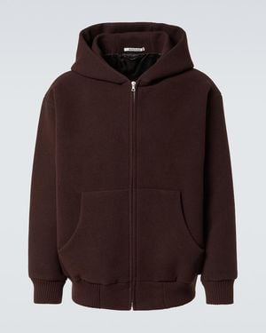 AURALEE Oversize-Kapuzenjacke Aus Schurwolle - Braun