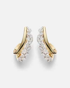 YEPREM Golden Strada 18Kt Earrings With Diamonds - White