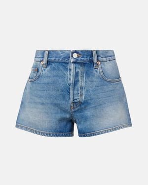 Gucci Mid-Rise Denim Shorts - Blue