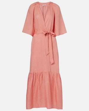 Eres Vestido Largo Audacieuse De Lino - Rosa
