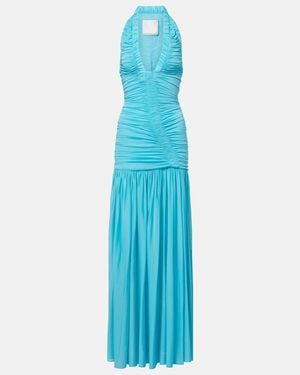 Christopher Esber Orion Ruched Jersey Maxi Dress - Blue