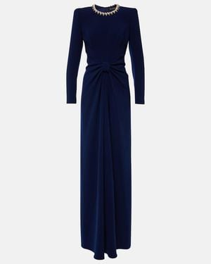 Jenny Packham Sunday Embellished Crepe Gown - Blue