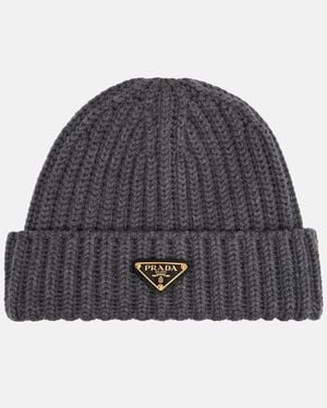 Prada Muetze Aus Wolle Und Kaschmir - Grau