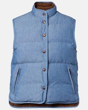 Loro Piana Wattierte Jacke Kris Aus Baumwoll-Chambray - Blau
