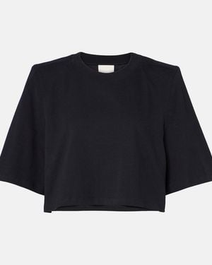 Isabel Marant Zaely Cropped Cotton Jersey T-Shirt - Blue