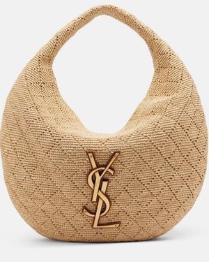 Saint Laurent Schultertasche Icare Aus Raffiabast - Natur