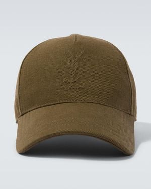 Saint Laurent Cassandre Denim Baseball Cap - Green