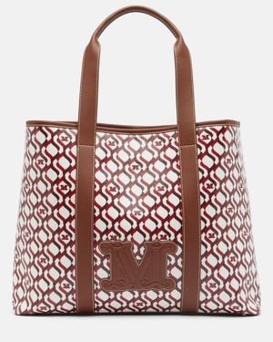 Max Mara Farneto Large Canvas Tote Bag - Red