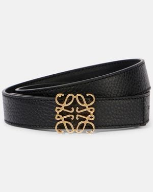 Loewe Guertel Anagram Aus Leder - Schwarz