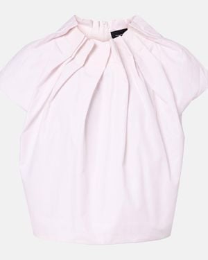 Simone Rocha Tulip Gathered Cotton Poplin Top - Pink