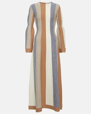 Gabriela Hearst Quinlan Wool And Cashmere Maxi Dress - White