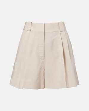 Blazé Milano Selle Pleated Shorts - Natural