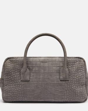 Calvin Klein America Medium Leather Tote Bag - Grey