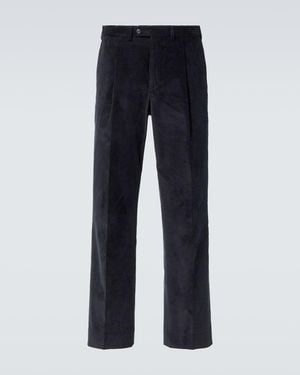 Saman Amel Amo Cotton Corduroy Straight-Leg Trousers - Blue
