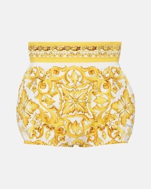 Dolce & Gabbana Majolica Print Shorts - Metallic