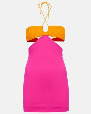 Nensi Dojaka Cutout Cotton Minidress - Pink
