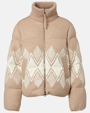 Varley Belinda Knitted Puffer Jacket - Natural