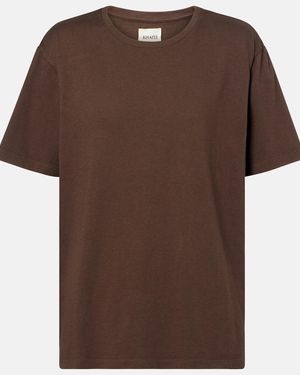 KHAITE Mae Cotton Jersey T-Shirt - Brown