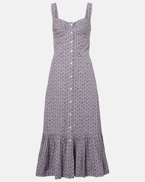 Polo Ralph Lauren Floral Cotton Midi Dress - Purple