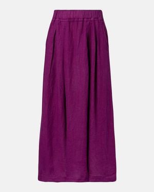 Velvet Linda Linen Maxi Skirt - Purple