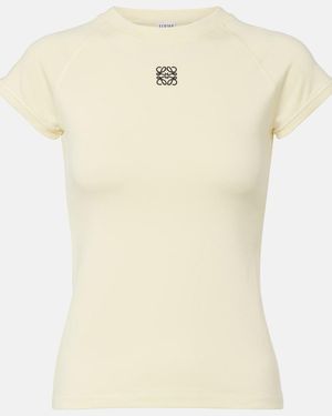 Loewe Anagram Cotton-Blend T-Shirt - Natural