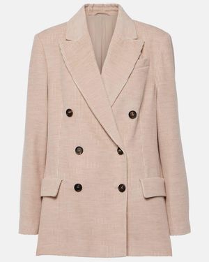 Brunello Cucinelli Double-Breasted Blazer - Natural