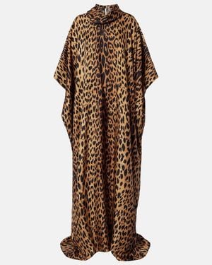 Gucci Leopard-Print Silk Maxi Dress - Brown