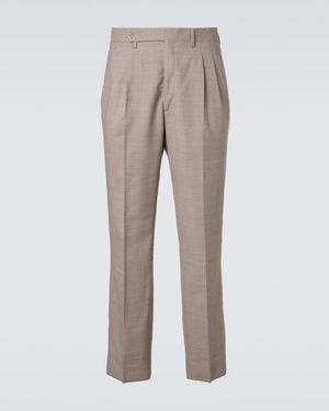 STÒFFA Pleated Wool Wide-Leg Trousers - Grey