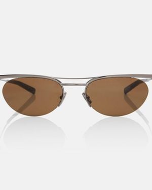 Saint Laurent Ovale Sonnenbrille Sl Logo - Braun