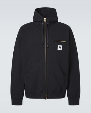 Sacai X Carhartt Kapuzenjacke Aus Baumwoll-Jersey - Schwarz