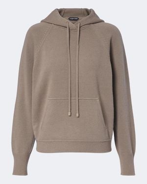 Tom Ford Wool And Cashmere Hoodie - Brown