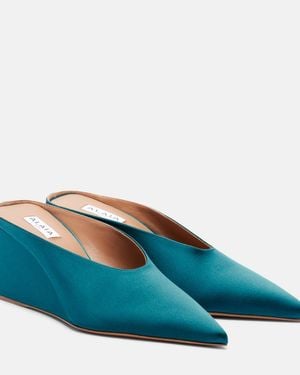 Alaïa Wedges Cube Aus Satin - Blau