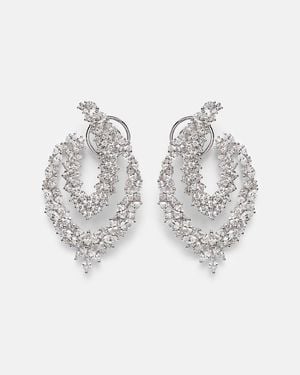 YEPREM Pendientes Y-Couture De Oro Blanco De 18 Ct Con Diamantes