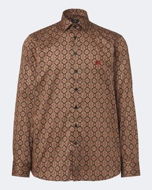 Etro Printed Cotton Poplin Shirt - Brown